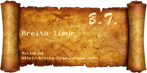 Breita Timur névjegykártya